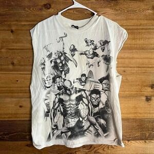 Y2K Marvel Aop white tank top T-shirt